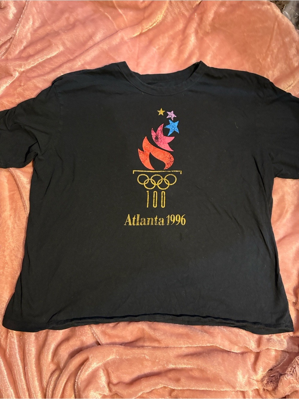 Heritage Black Menβs Tee with Multicolor Atlanta 1996 Graphic
